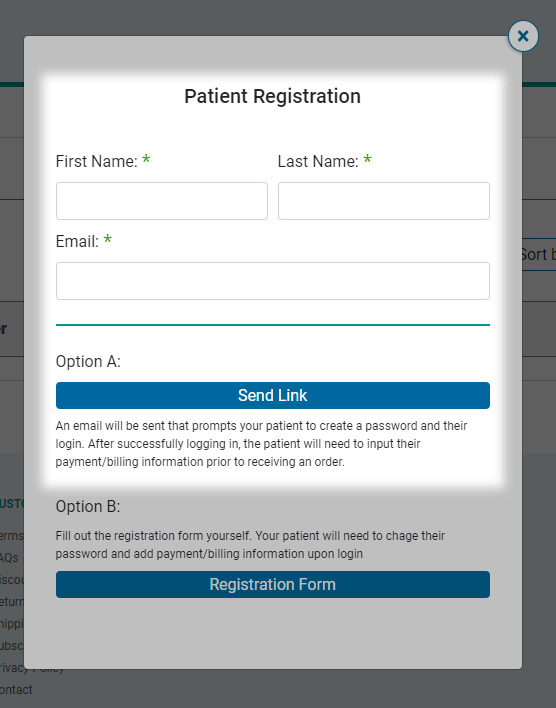 Patient Registration screen shot